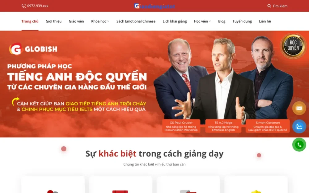 Mẫu Website Trung Tâm Tiếng Trung Giao Tiếp – EDU14