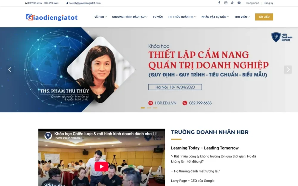Mẫu Website Trường Doanh Nhân, Đào Tạo Quản Trị – DAOTAO2