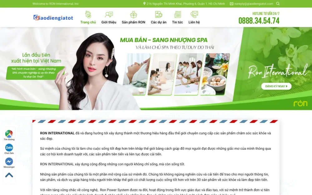 Mẫu Website Tư Vấn Sang Nhượng & Đào Tạo Chủ Spa – SPA9