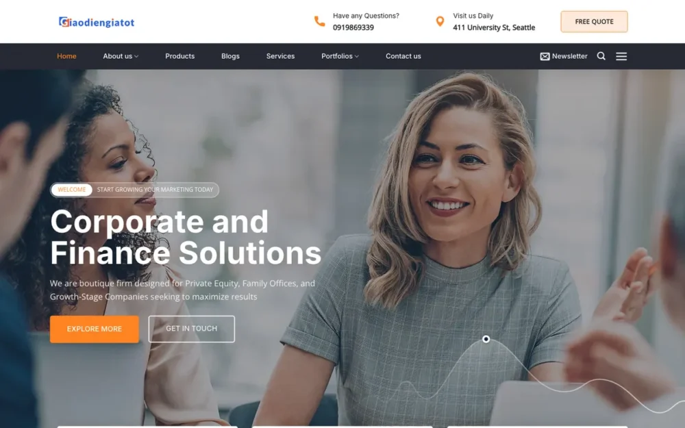 Mẫu Website Công Ty Tư Vấn Tài Chính Doanh Nghiệp – GIOITHIEU2
