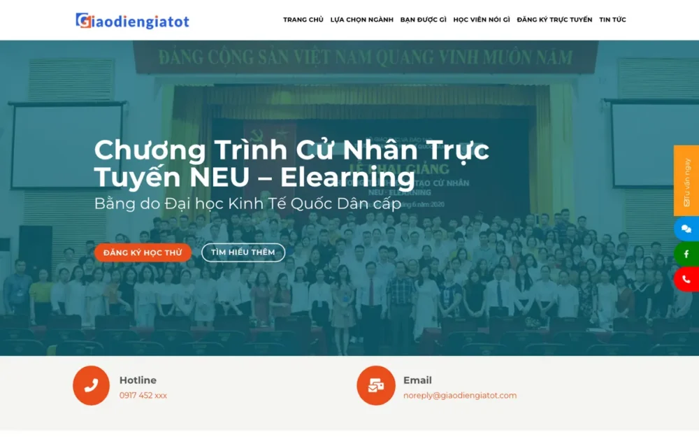 Mẫu Website Tuyển Sinh Đại Học Trực Tuyến – DAOTAO