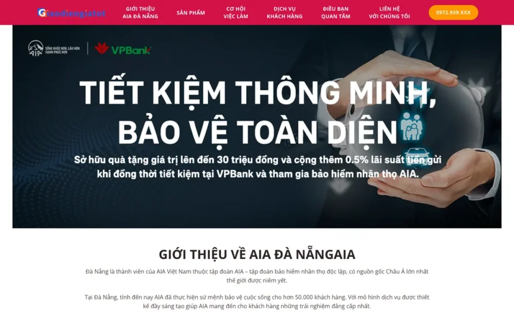Mẫu Website Văn Phòng Đại Lý Bảo Hiểm Nhân Thọ – BAOHIEM3