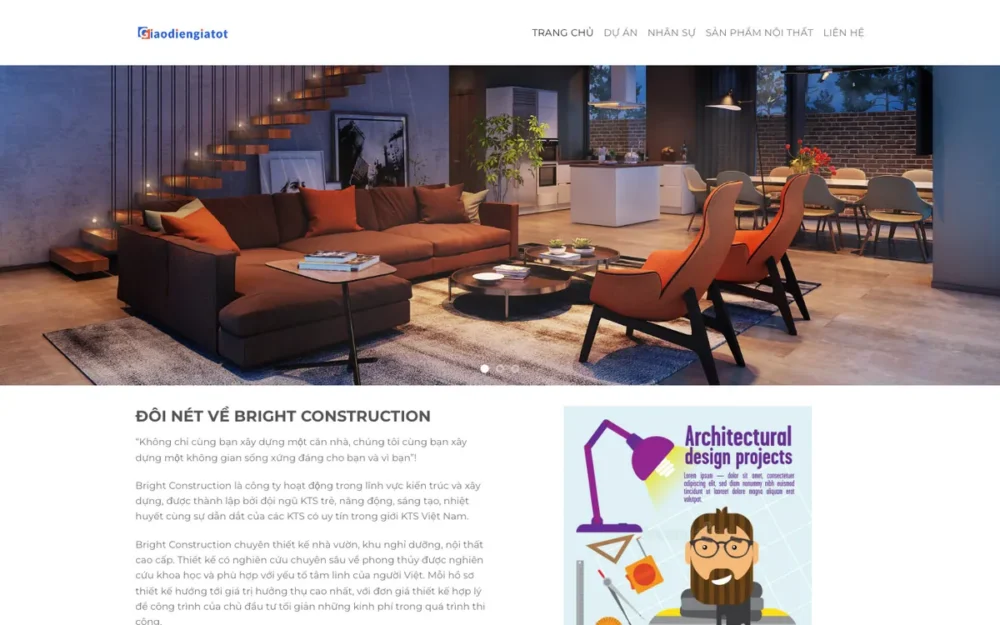 Mẫu Website Văn Phòng Kiến Trúc Sư Gọn Nhẹ – KIENTRUC4