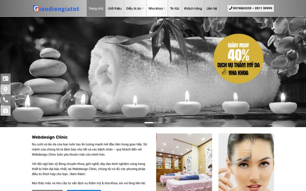 Mẫu Website Viện Thẩm Mỹ Da & Nha Khoa Có Hỏi Đáp – THAMMYVIEN