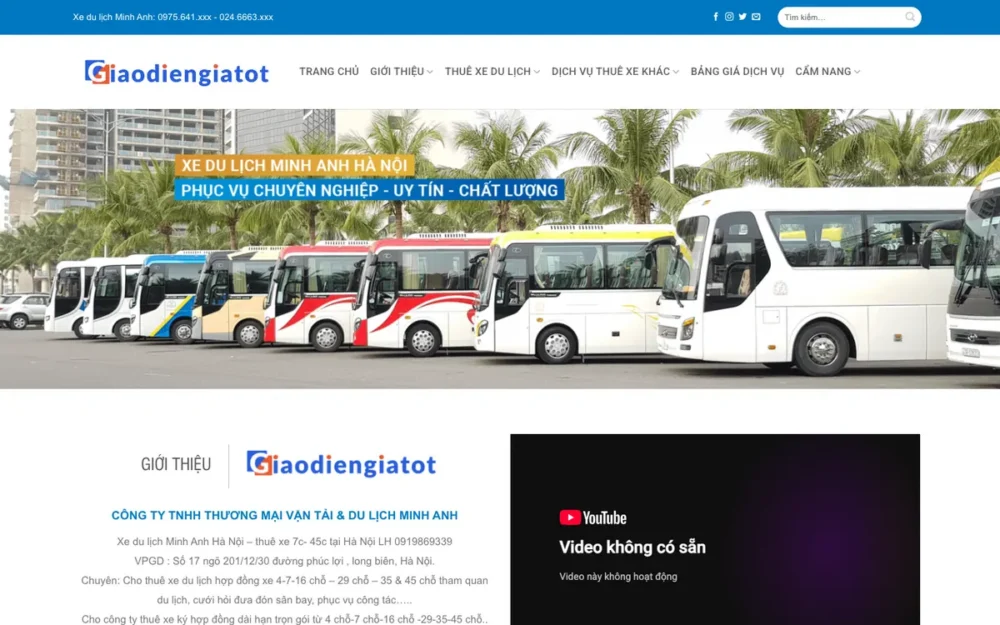 Mẫu Website Xe Du Lịch Hợp Đồng Có Khối Tư Vấn Viên – THUEXE5
