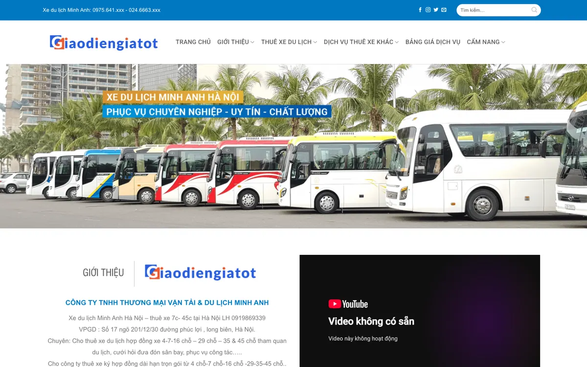 Mẫu Website Xe Du Lịch Hợp Đồng Có Khối Tư Vấn Viên – THUEXE5