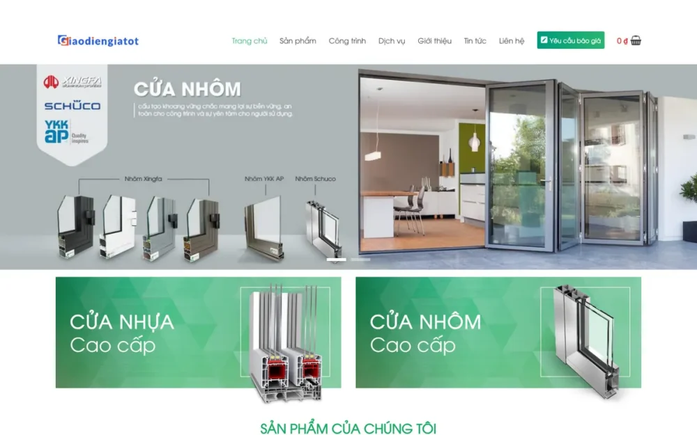 Mẫu Website Xưởng Cửa Nhựa Lõi Thép, Cửa Nhôm – CUANHOM1