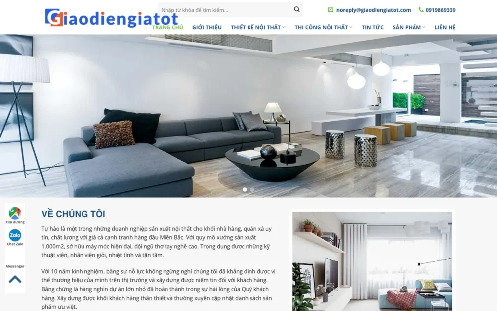Mẫu Website Xưởng Nội Thất Nhà Hàng, Quán Cafe – NOITHAT22