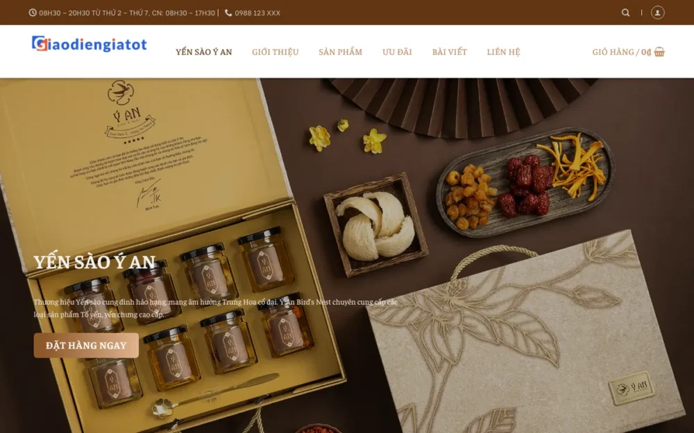 Mẫu Website Yến Sào Cao Cấp, Hộp Quà Biếu – YENSAO3