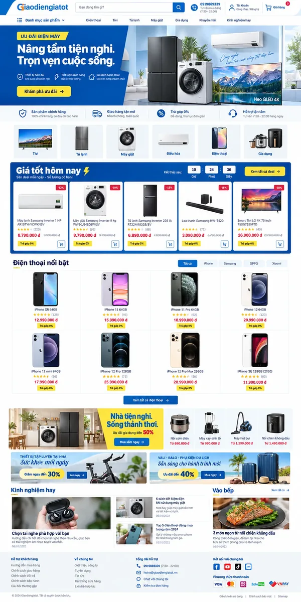 Giao Diện Độc Bản Website Siêu thị điện máy trực tuyến – AI-CN08