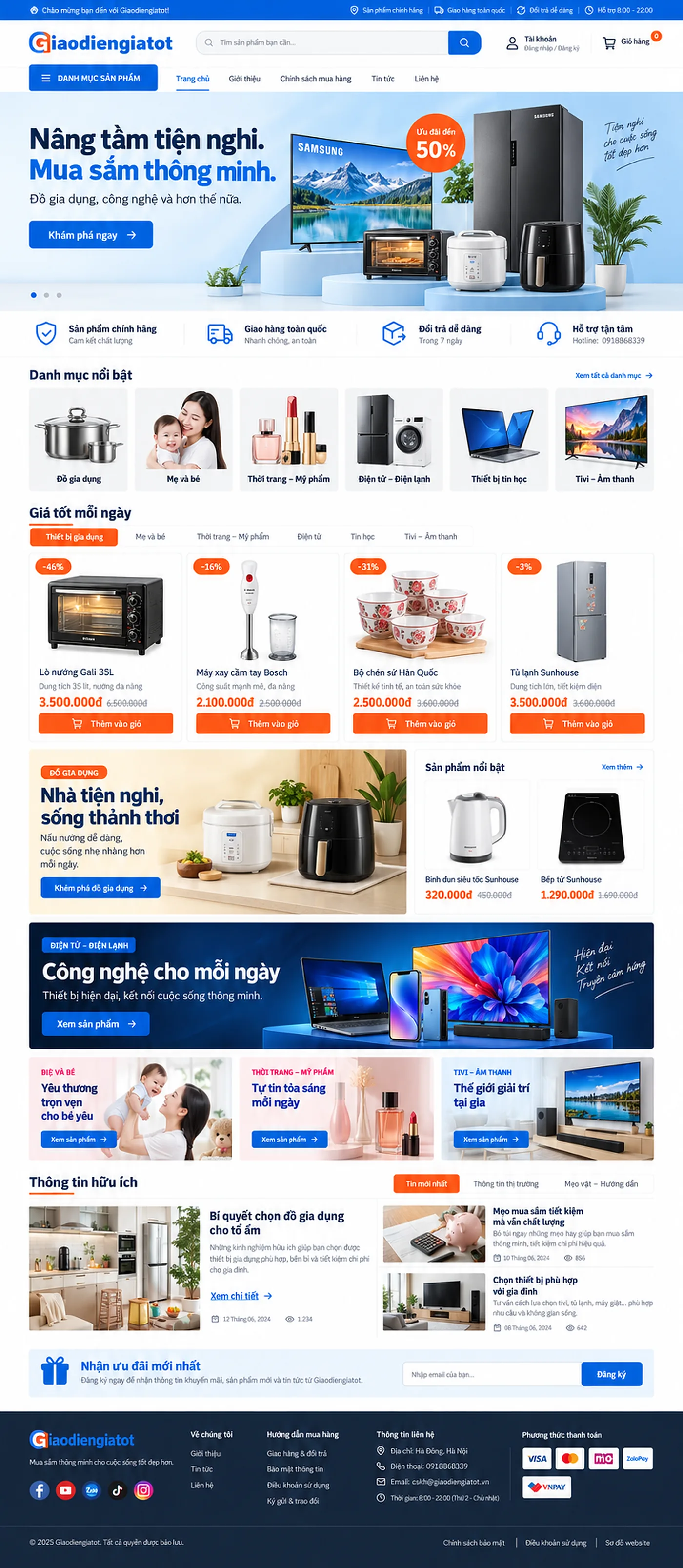 Giao Diện Độc Bản Website Gia dụng và điện tử tổng hợp – AI-CN14