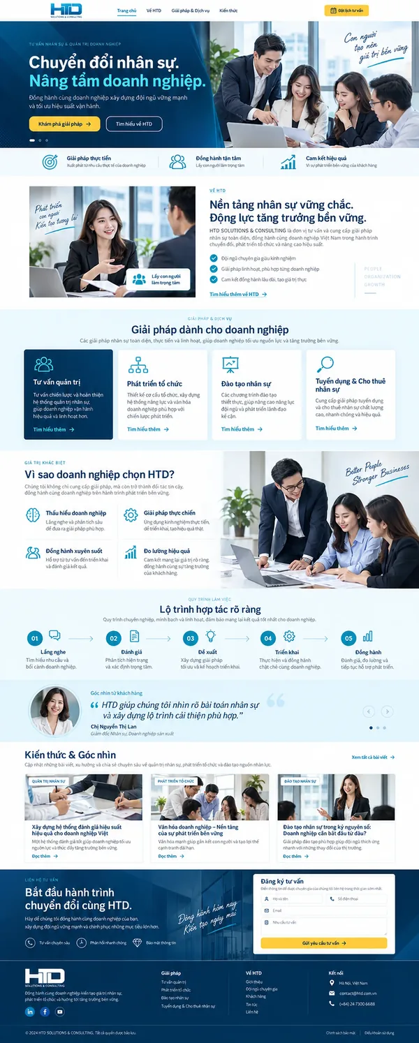 Giao Diện Độc Bản Website Tư vấn nhân sự, đào tạo doanh nghiệp – AI-DN02