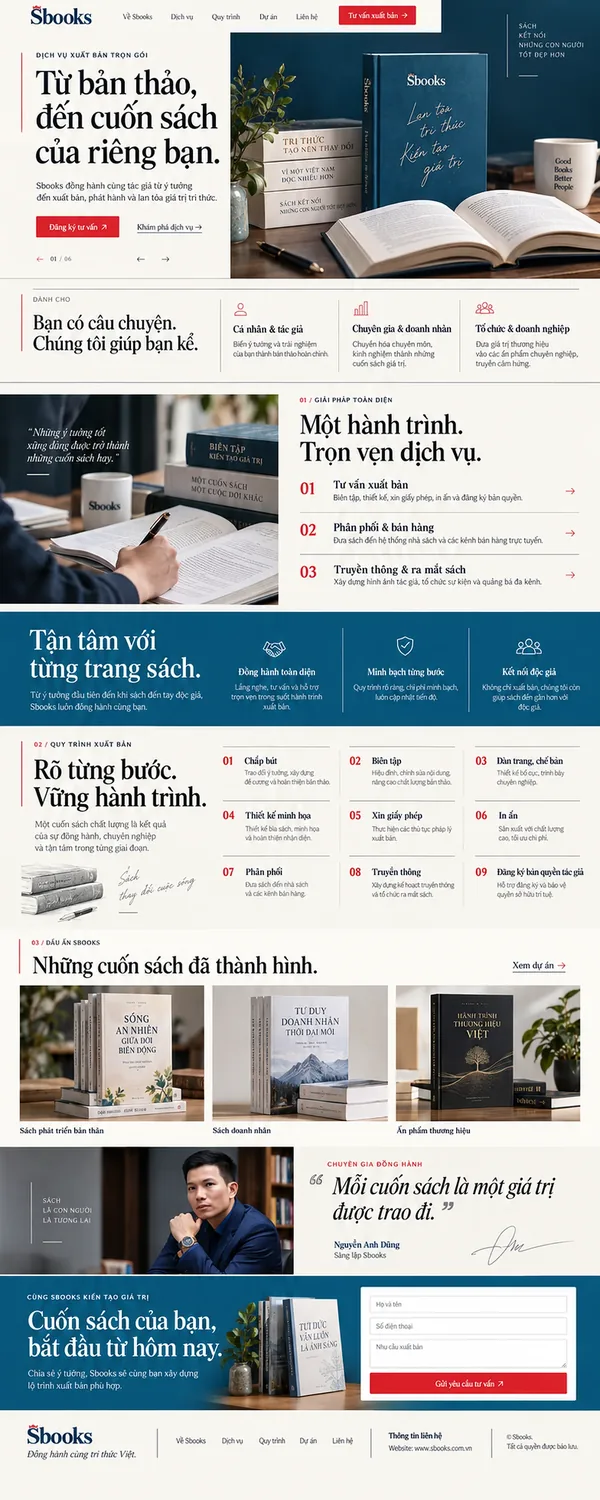 Giao Diện Độc Bản Website Dịch vụ xuất bản sách – AI-DN08