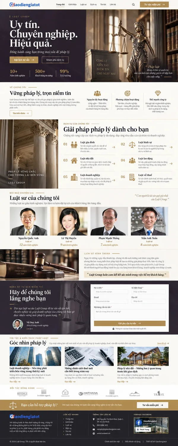 Giao Diện Độc Bản Website Công ty luật, dịch vụ pháp lý – AI-DN13