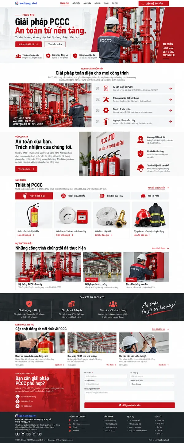 Giao Diện Độc Bản Website Phòng cháy chữa cháy, thiết bị PCCC – AI-DN14