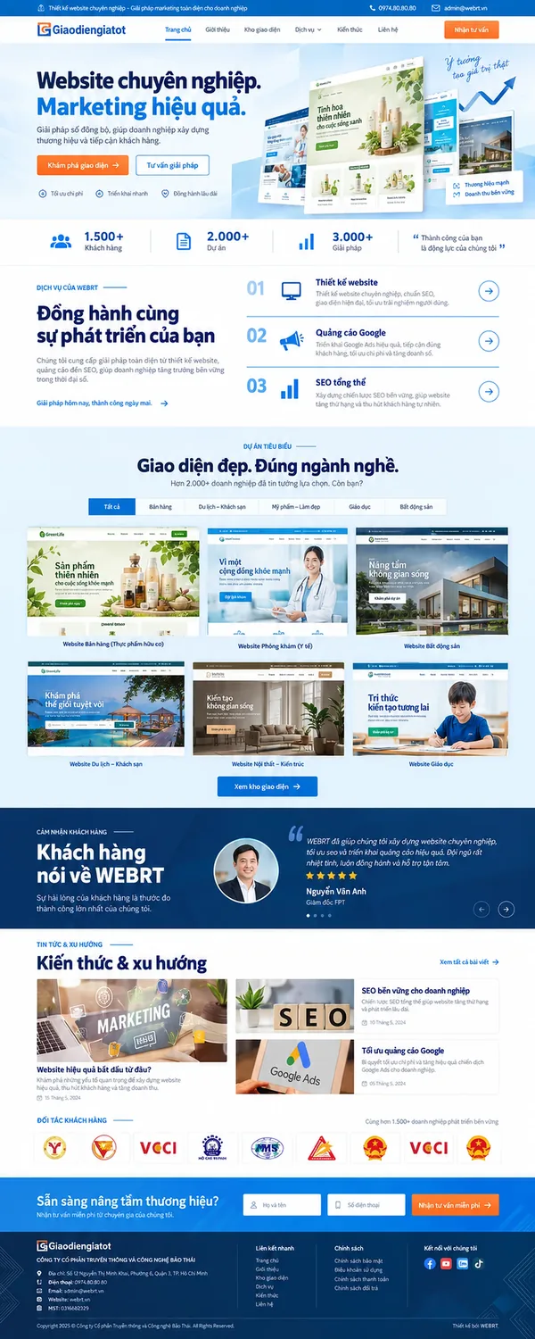 Giao Diện Độc Bản Website Thiết kế website và marketing – AI-DN15