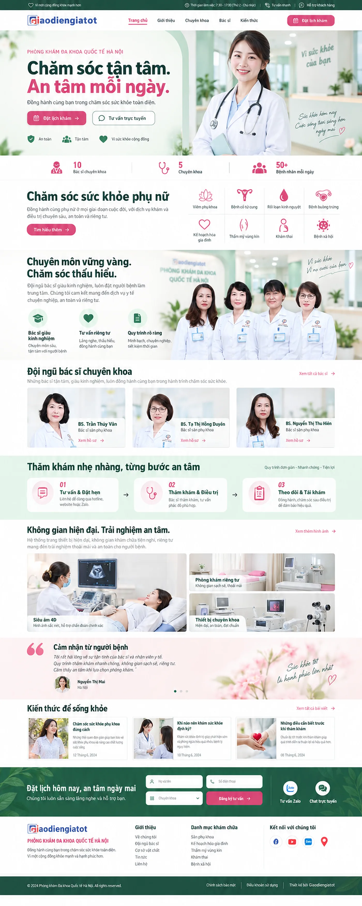 Giao Diện Độc Bản Website Phòng khám đa khoa quốc tế – AI-DN22