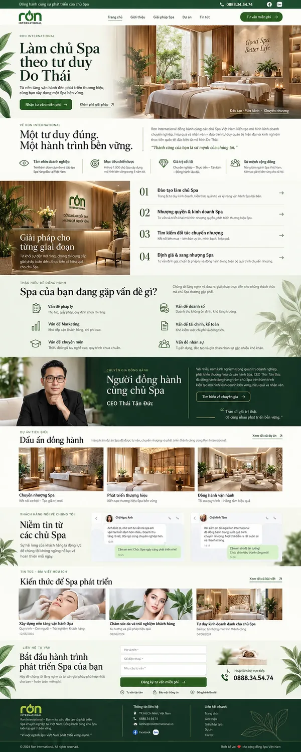 Giao Diện Độc Bản Website Tư vấn vận hành và nhượng quyền spa – AI-DN23