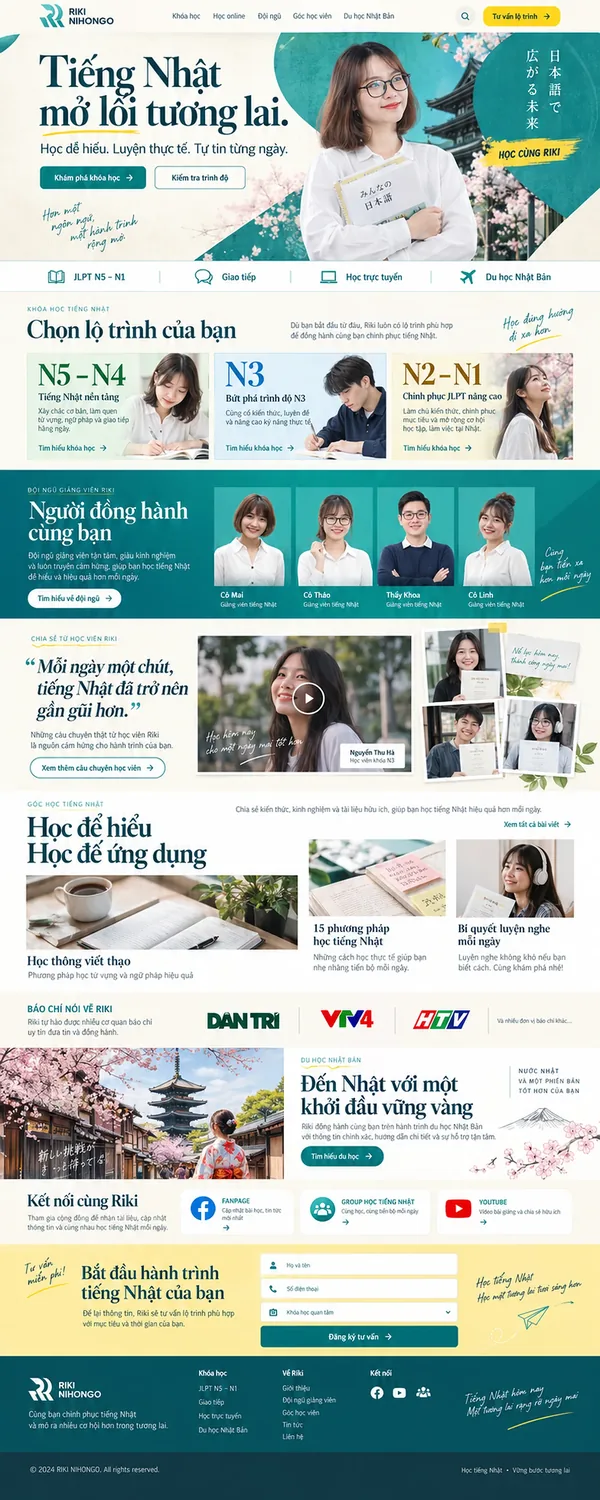 Giao Diện Độc Bản Website Trung tâm tiếng Nhật, du học – AI-GD04