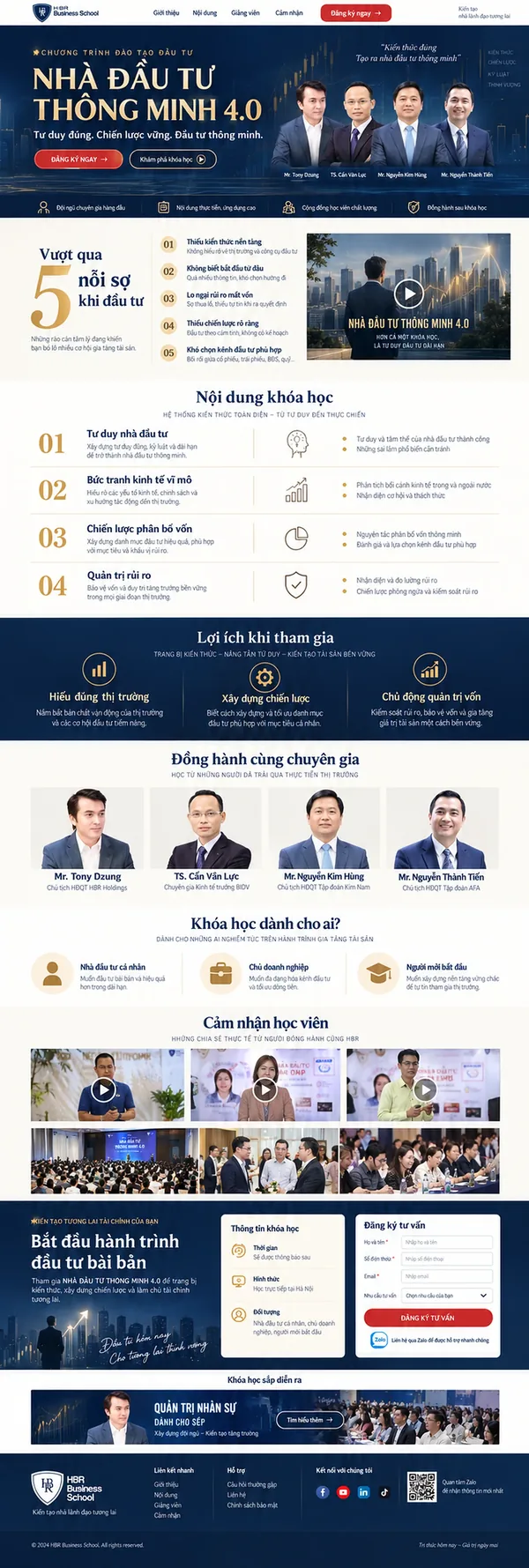 Giao Diện Độc Bản Website Chương trình đào tạo đầu tư – AI-GD08