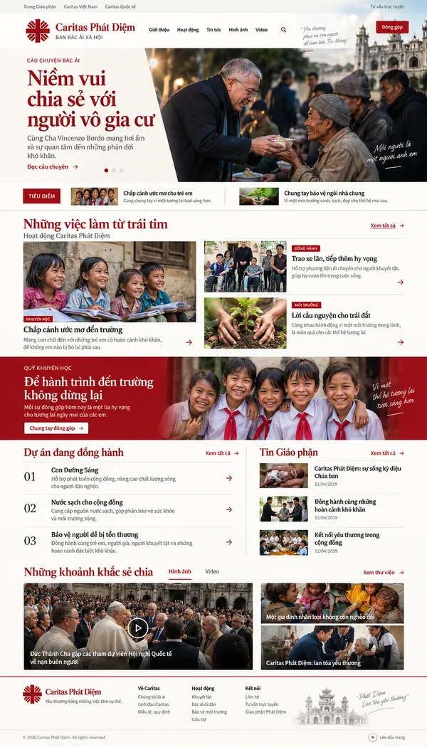 Giao Diện Độc Bản Website Tổ chức bác ái, hoạt động thiện nguyện – AI-KH05