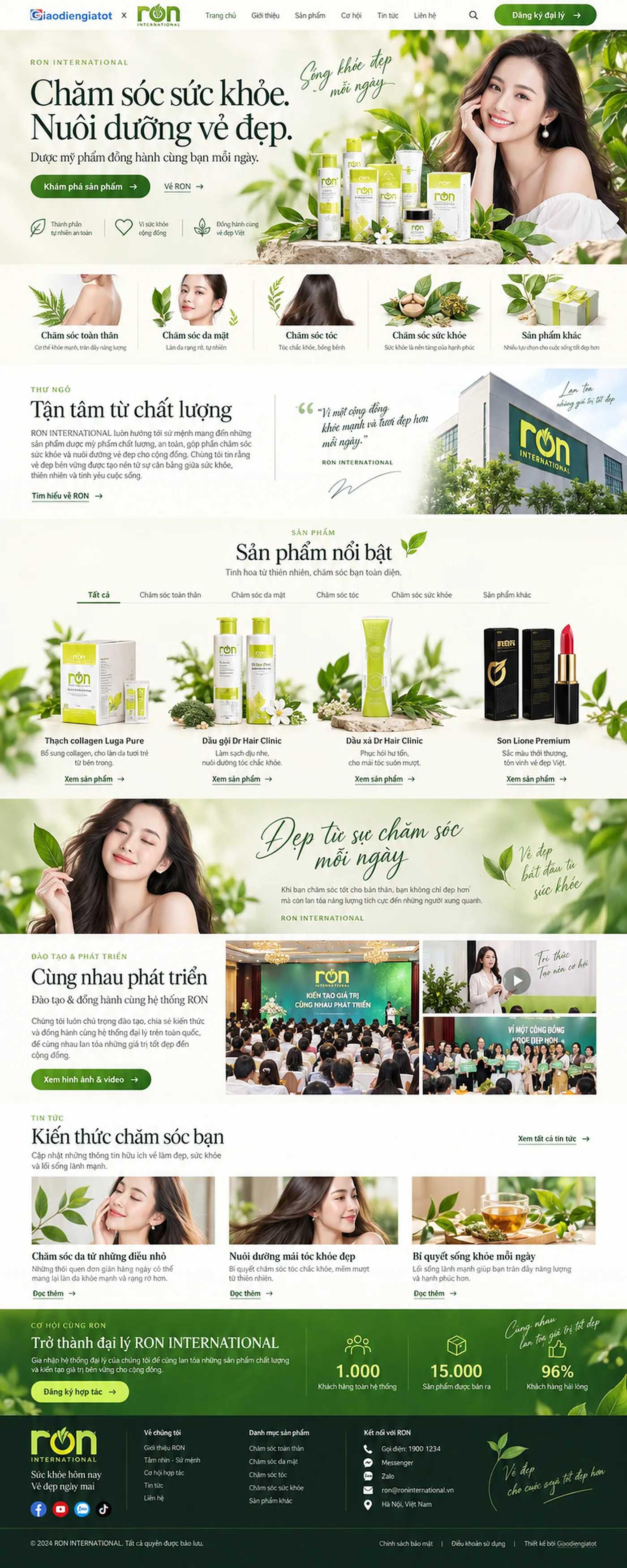 Giao Diện Độc Bản Website Dược mỹ phẩm, chăm sóc toàn thân – AI-MP11