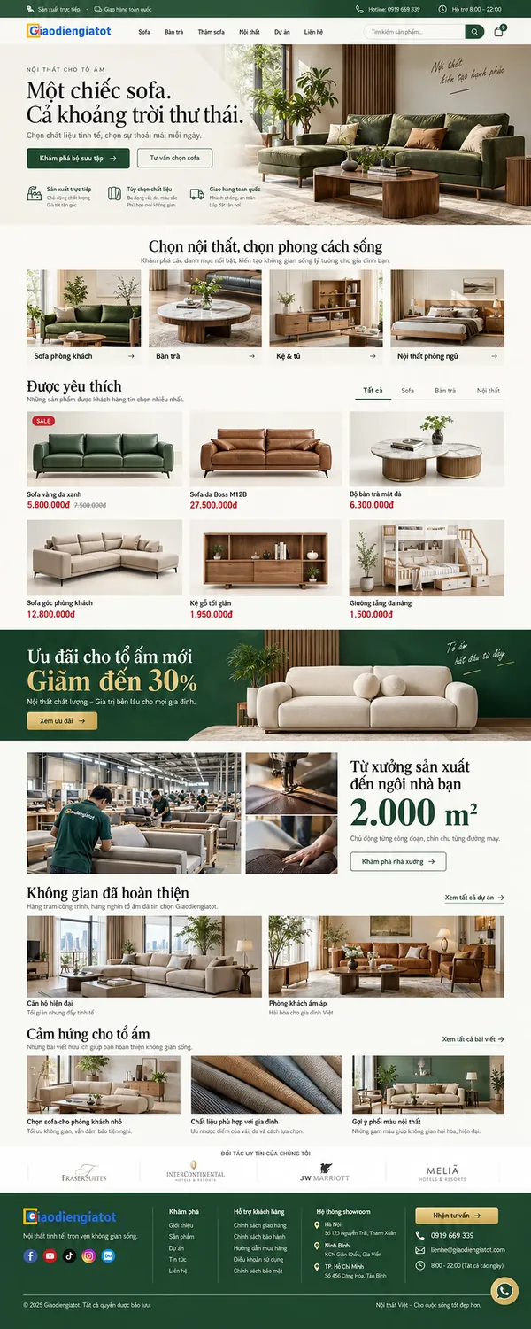 Giao Diện Độc Bản Website Sofa và nội thất phòng khách – AI-NT06