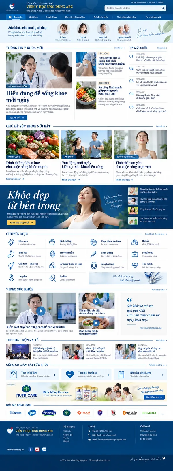 Giao Diện Độc Bản Website Cổng thông tin y học, sức khoẻ – AI-TIN05