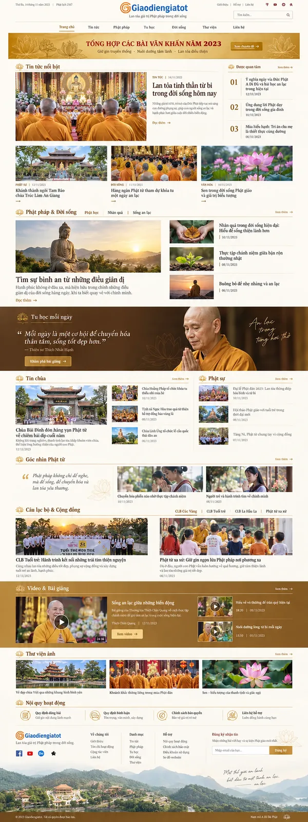 Giao Diện Độc Bản Website Trang tin Phật giáo, văn khấn – AI-TIN10
