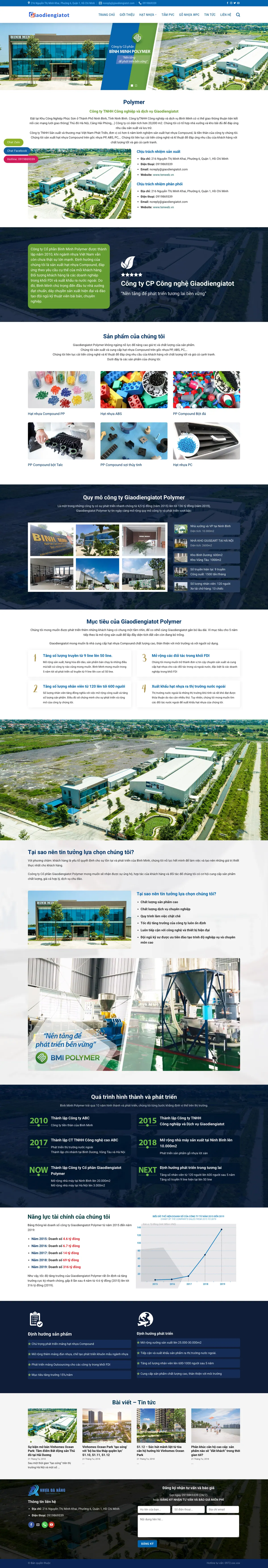 Mẫu Website Công Ty Sản Xuất Hạt Nhựa – CONGTYNHUA