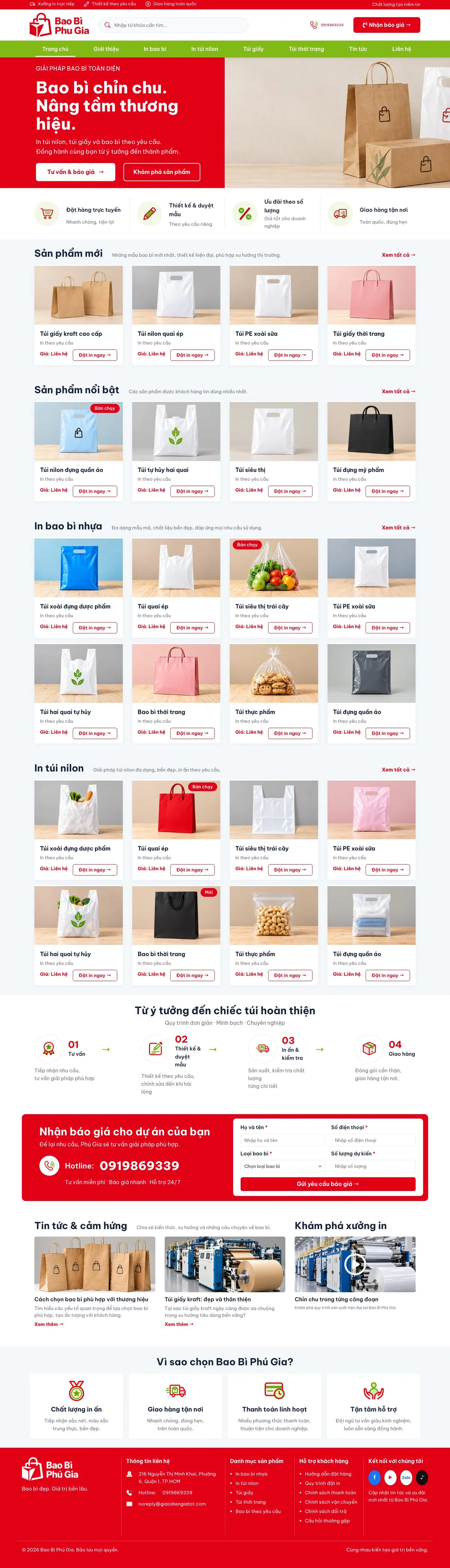 Giao Diện Độc Bản Website Xưởng in bao bì, túi nilon, túi giấy – DB-INAN5