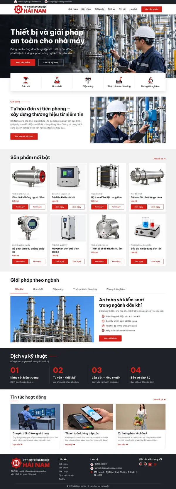 Giao Diện Độc Bản Website Thiết bị công nghiệp, giải pháp an toàn nhà máy – DB-MAYCONGNGHIEP
