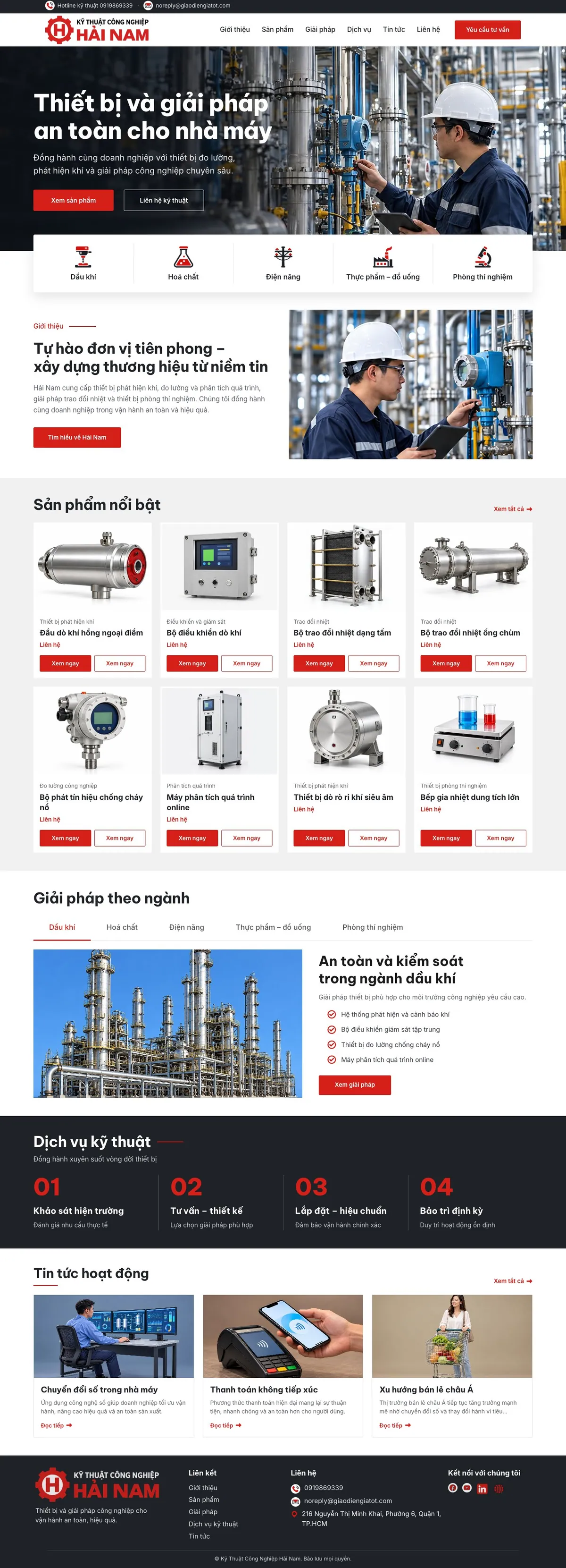 Giao Diện Độc Bản Website Thiết bị công nghiệp, giải pháp an toàn nhà máy – DB-MAYCONGNGHIEP