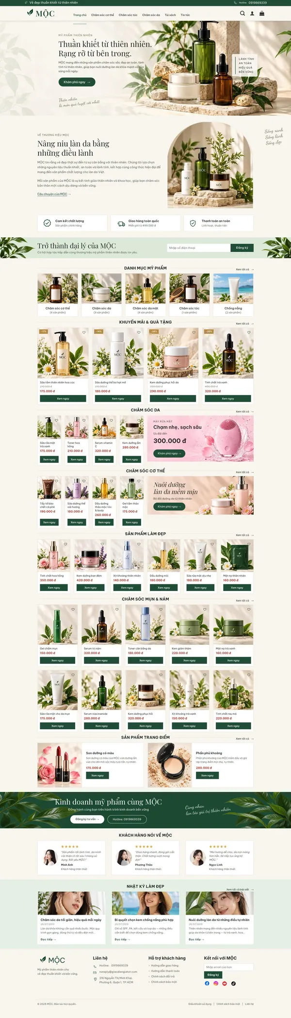Giao Diện Độc Bản Website Mỹ phẩm thiên nhiên, tuyển đại lý – DB-MYPHAM03