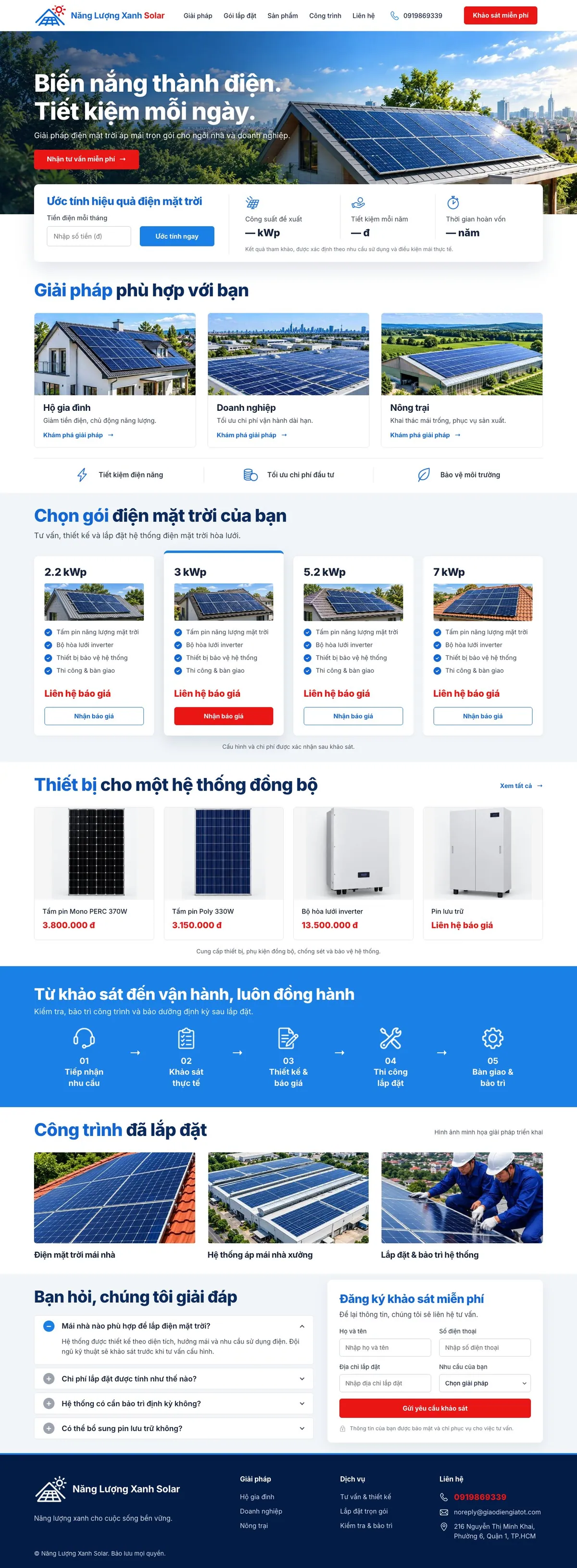 Giao Diện Độc Bản Website Điện mặt trời áp mái, lắp đặt trọn gói – DB-SOLAR2