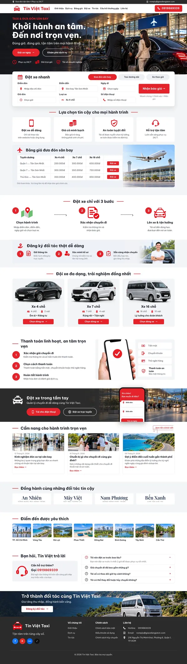 Giao Diện Độc Bản Website Hãng taxi, đưa đón sân bay – DB-TAXI1