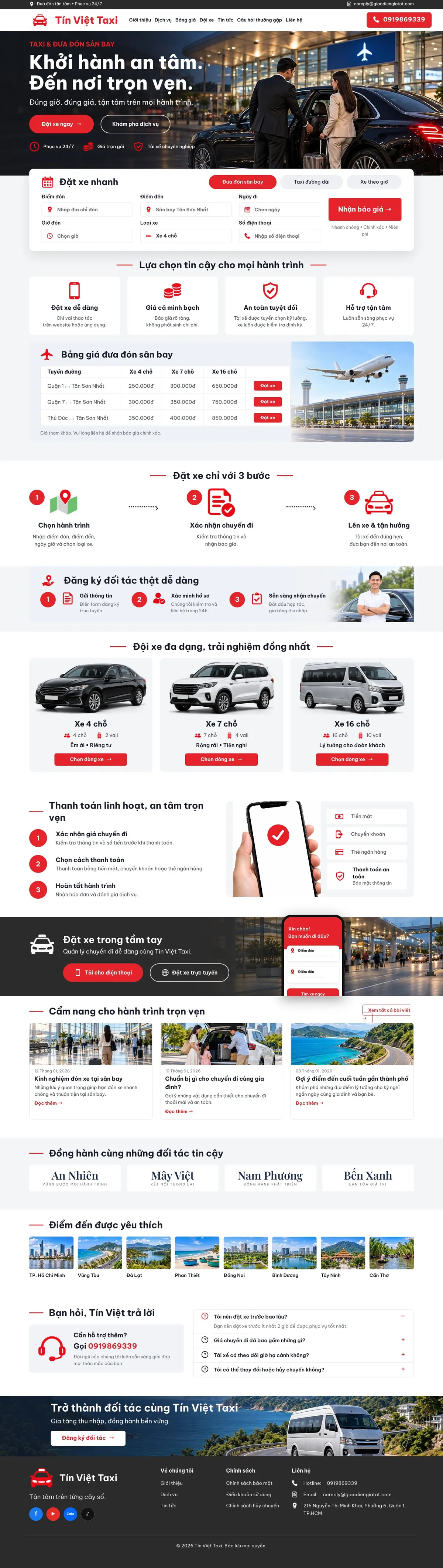 Giao Diện Độc Bản Website Hãng taxi, đưa đón sân bay – DB-TAXI1