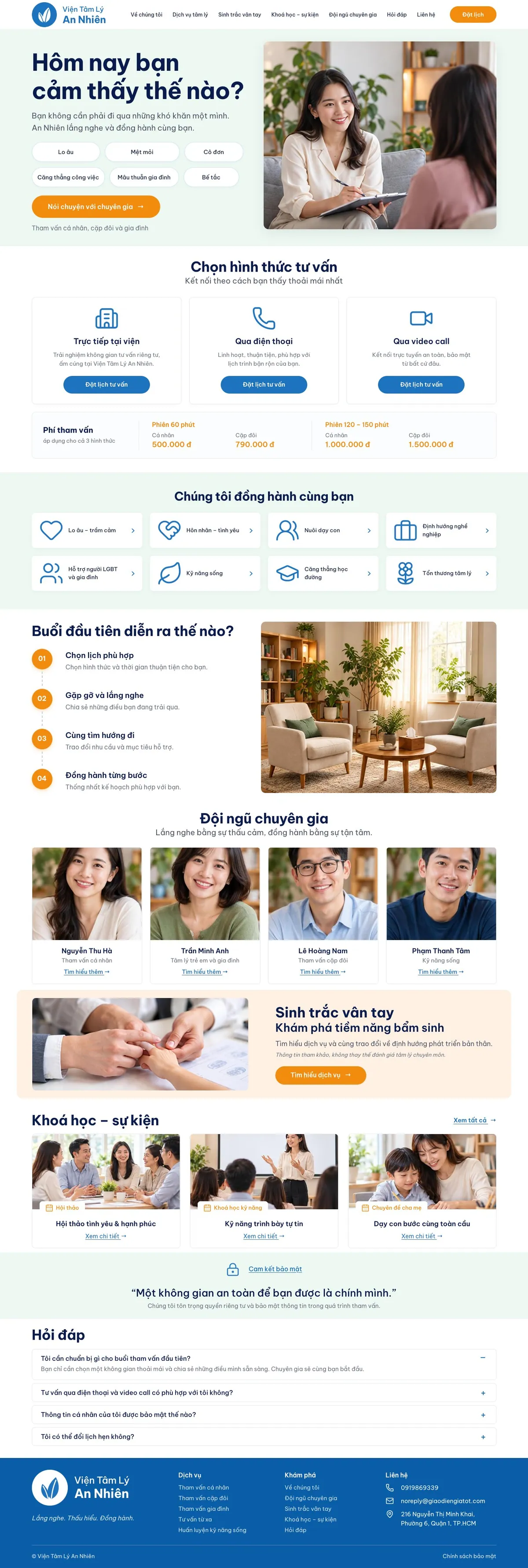 Giao Diện Độc Bản Website Tư vấn tâm lý, trị liệu tâm lý – DB-TUVANTAMLY
