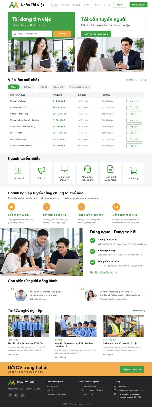 Giao Diện Độc Bản Website Công ty tuyển dụng, cung ứng nhân sự – DB-TUYENDUNG