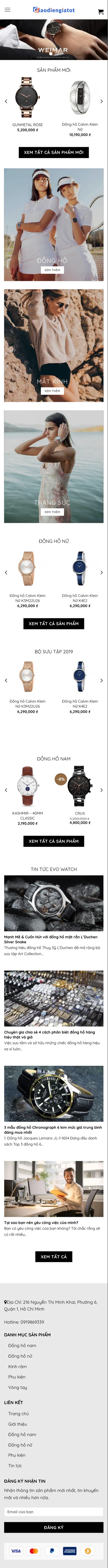 Mẫu Website Shop Đồng Hồ Thời Trang & Phụ Kiện – DONGHO – Trang chủ trên điện thoại