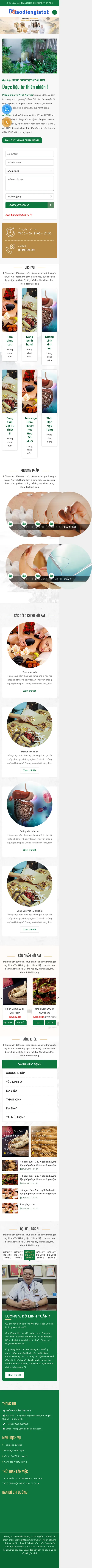 Mẫu Website Phòng Khám Đông Y & Dược Liệu – DONGY – Trang chủ trên điện thoại