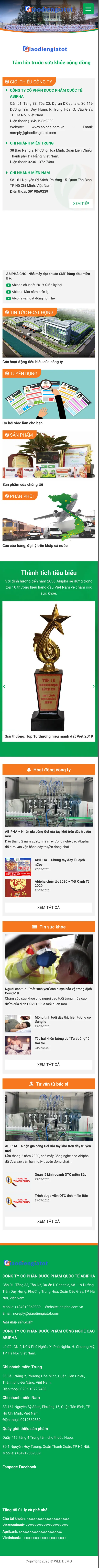 Mẫu Website Doanh Nghiệp Sản Xuất Dược Phẩm – DUOCPHAM7 – Trang chủ trên điện thoại