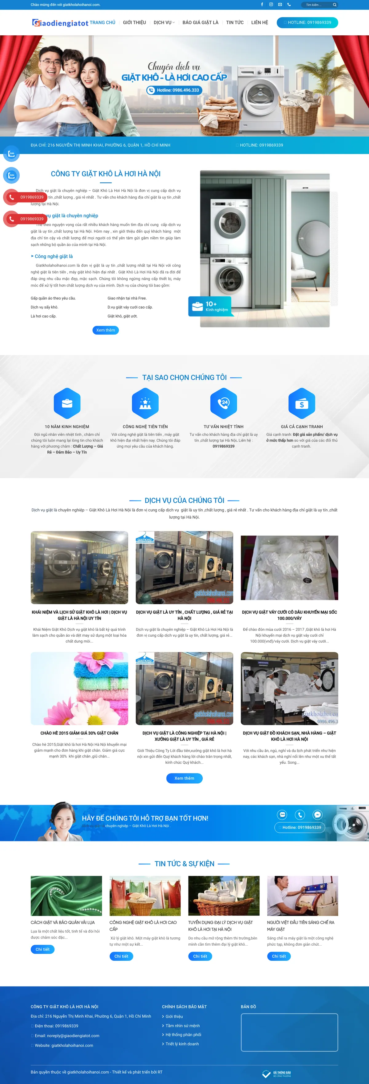 Mẫu Website Dịch Vụ Giặt Khô Là Hơi – GIATKHOLAHOIHANOI