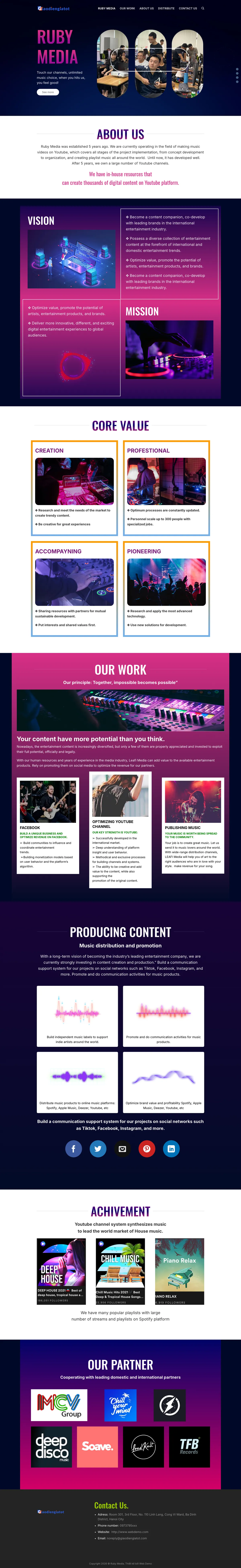 Mẫu Website Công Ty Sản Xuất Nội Dung Số & Âm Nhạc – GIOITHIEUCONGTY6