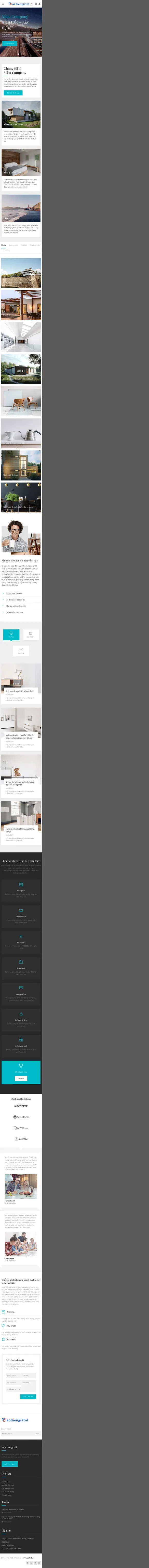 Mẫu Website Công Ty Kiến Trúc Xây Dựng Hiện Đại – HNK – Trang chủ trên điện thoại