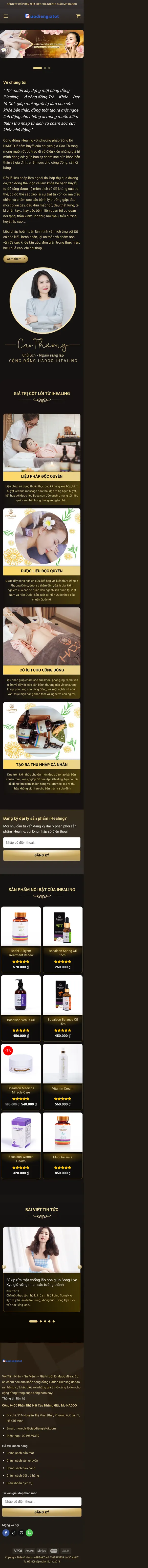 Mẫu Website Tinh Dầu, Muối Massage Tuyển Đại Lý – IHEALING – Trang chủ trên điện thoại