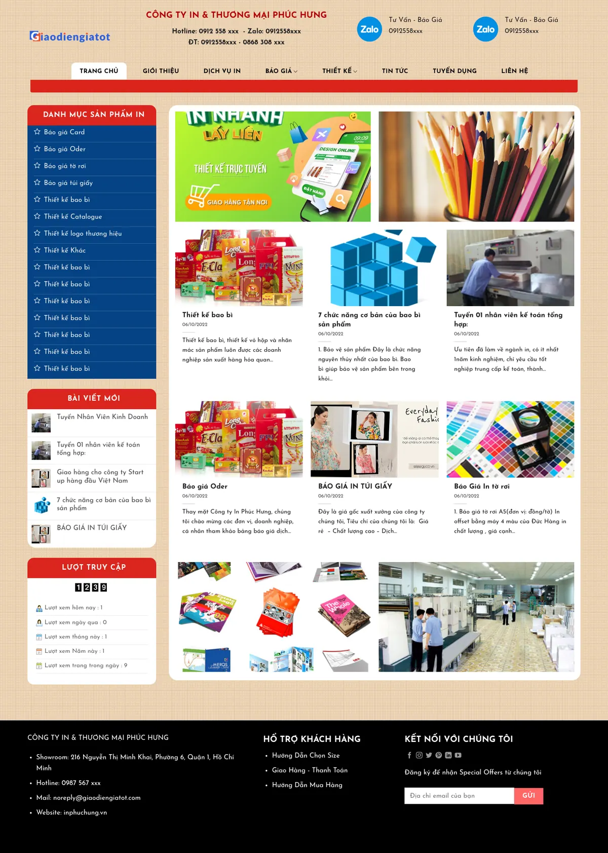 Mẫu Website Công Ty In Ấn Bố Cục Sidebar – INAN3
