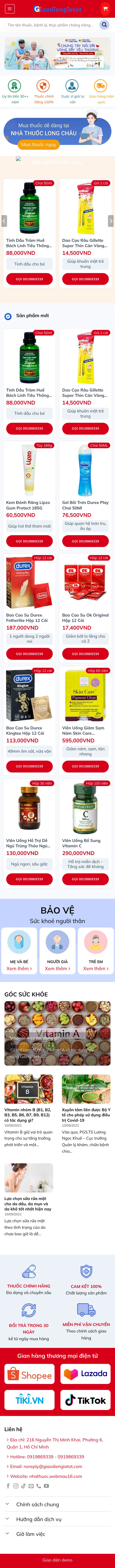 Mẫu Website Chuỗi Nhà Thuốc Tông Đỏ, Đặt Theo Toa – LONGCHAUPHARMA – Trang chủ trên điện thoại