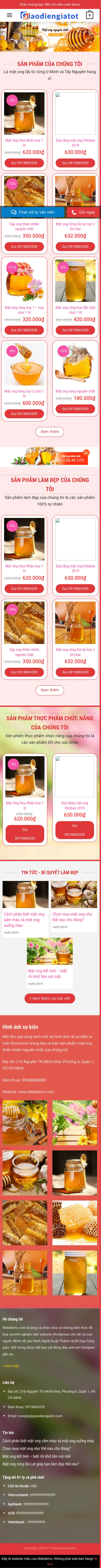 Mẫu Website Shop Mật Ong Tông Đỏ Có Ảnh Sự Kiện – MATONG2 – Trang chủ trên điện thoại