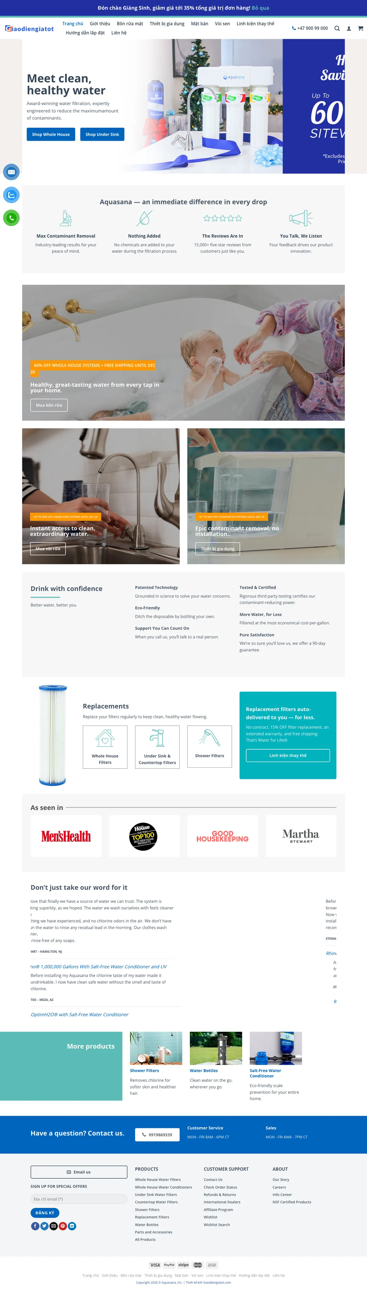 Mẫu Website Lọc Nước Toàn Nhà Phong Cách Mỹ – MAYLOC4